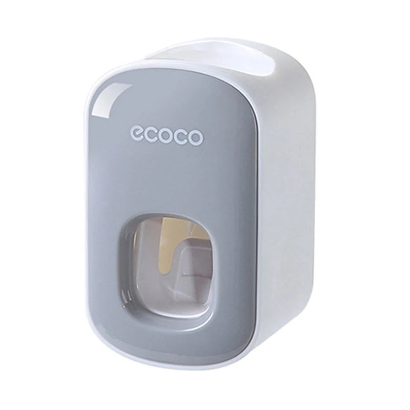 ECOCO Automatic Toothpaste Dispenser Wall Mount Bathroom Bathroom Accessories Waterproof Toothpaste Squeezer Toothbrush Holder