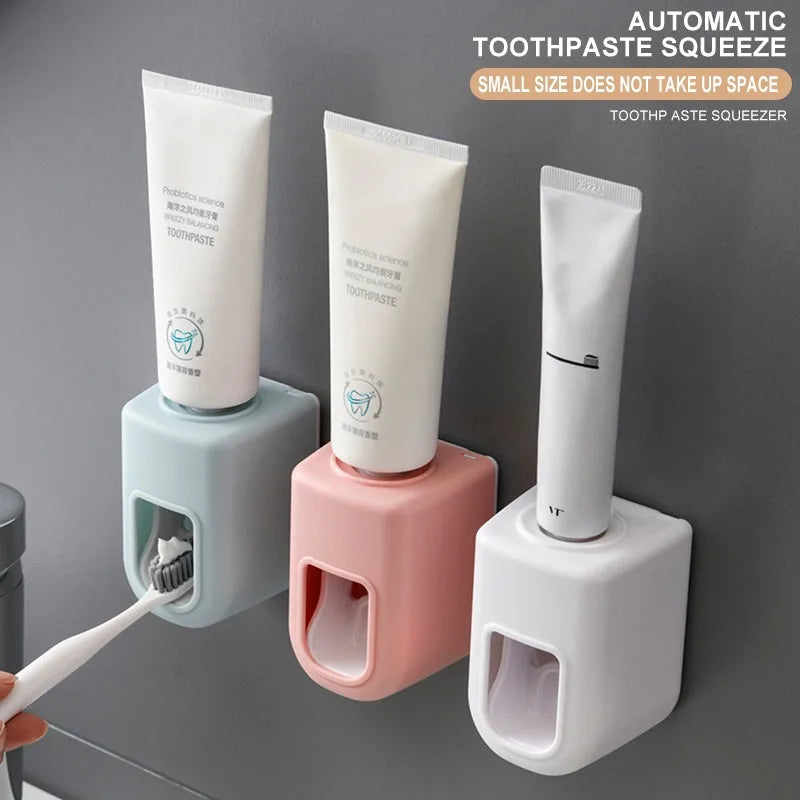 Creative Wall Mount Automatic Toothpaste Dispenser Bathroom Accessories Waterproof Lazy Toothpaste Squeezer Toothbrush Holder