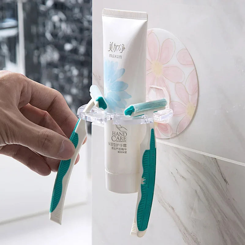 Bathroom 1PC Plastic Toothbrush Holder Toothpaste Storage Rack Shaver Tooth Brush Dispenser Bathroom Organizer Accessories