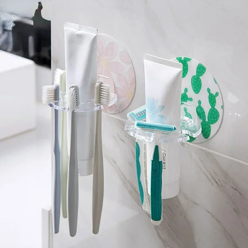 1PC Plastic Toothbrush Holder Toothpaste Storage Rack Razor Toothbrush Dispenser Bathroom Storage Rack Bathroom Accessories Tool