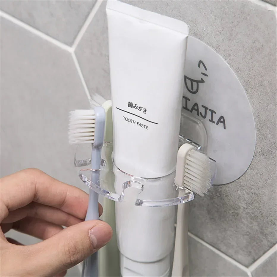 1PC Plastic Toothbrush Holder Toothpaste Storage Rack Razor Toothbrush Dispenser Bathroom Storage Rack Bathroom Accessories Tool